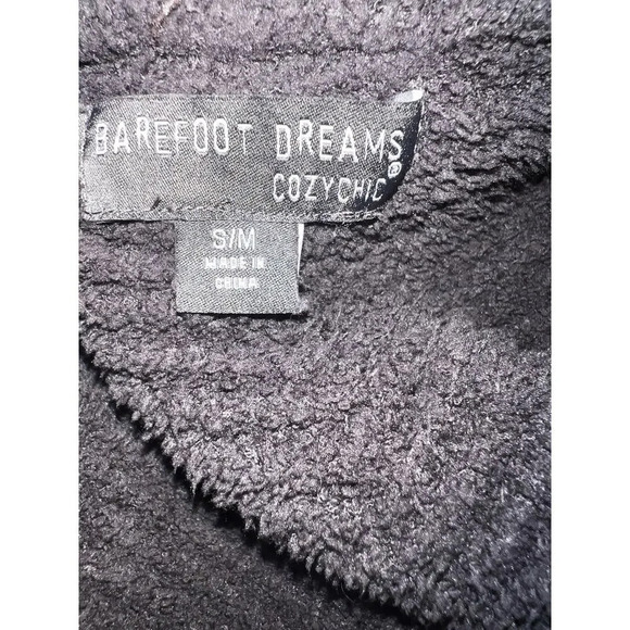 Barefoot Dreams cozy chic S/M gray ribbed pocketed 3/4 puff cardigan sweater - Picture 10 of 11